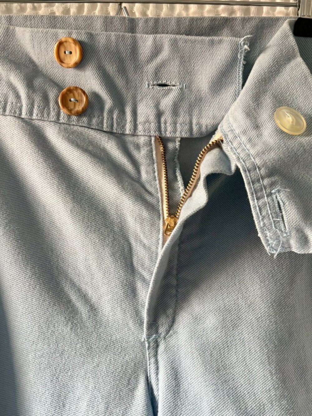 Vintage high waisted high rise bell bottom flare light blue women's pants [READ] - Picture 3 of 7